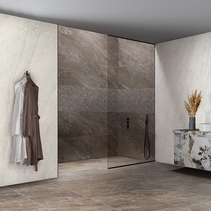 Gres Porcelánico Efecto Piedra Jerusalén Marrón Mate 60X120 - Eamr213