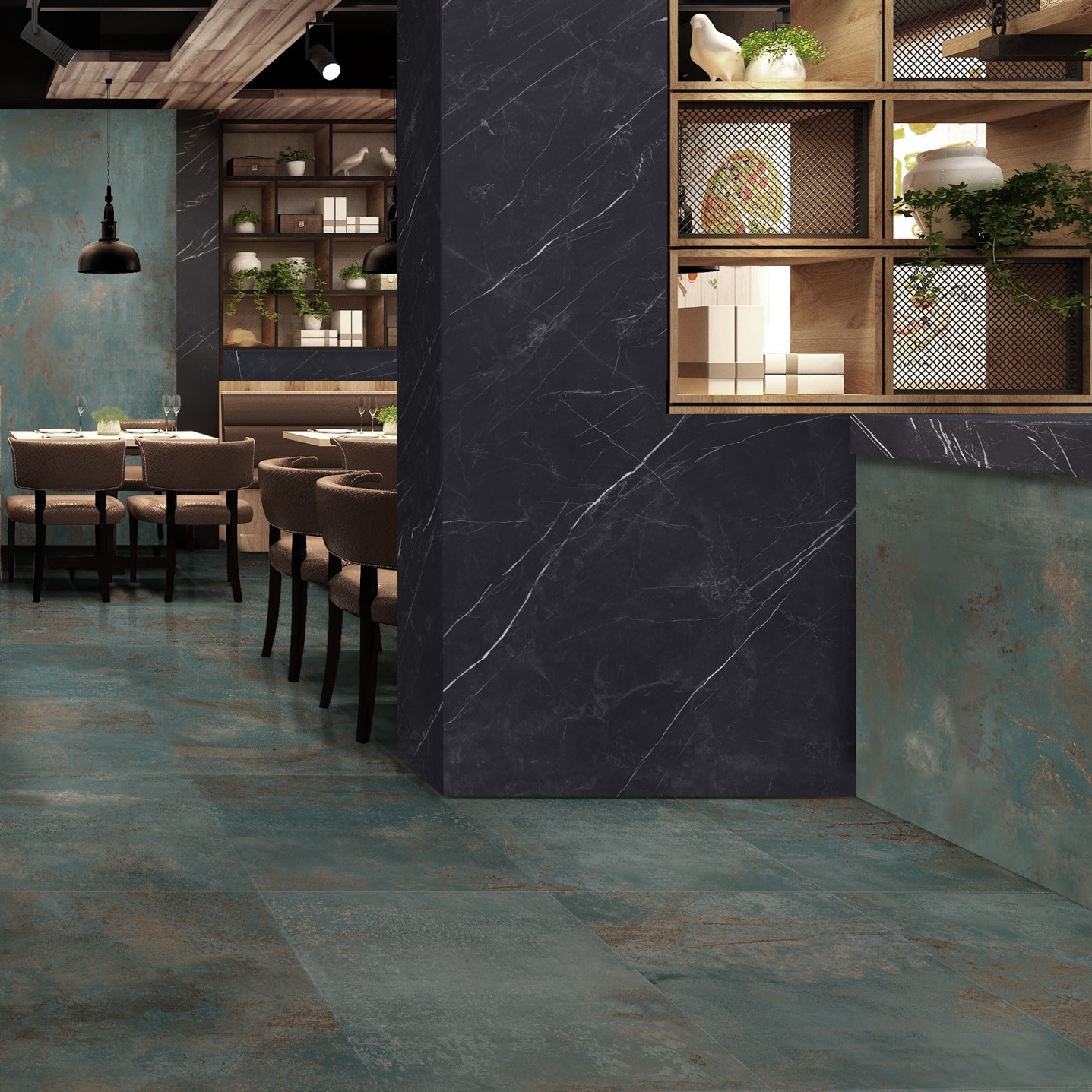 Porcelánico Efecto Metal Oxidado Verde 30X60 - Efjo431