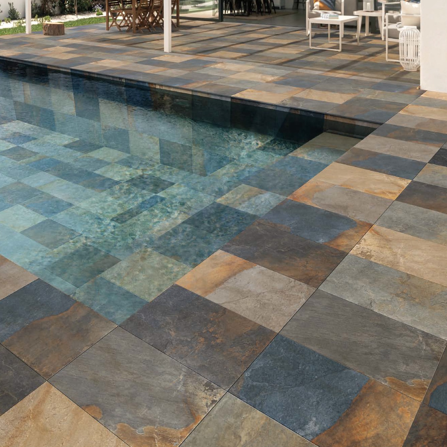 Porcelánico Efecto Piedra Pizarra Multicolor 30X60 - Epeb1153