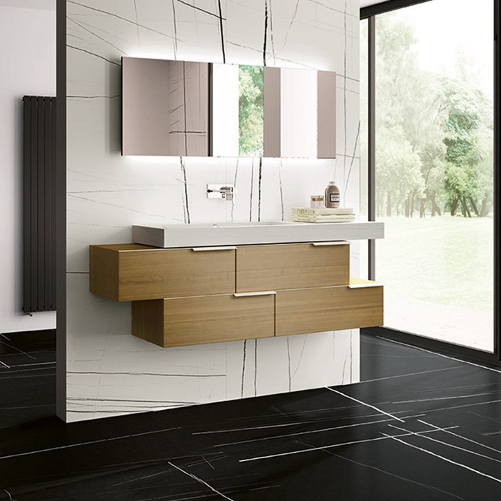 Porcelánico moderno efecto mármol negro mate 120X120 - Esnb935